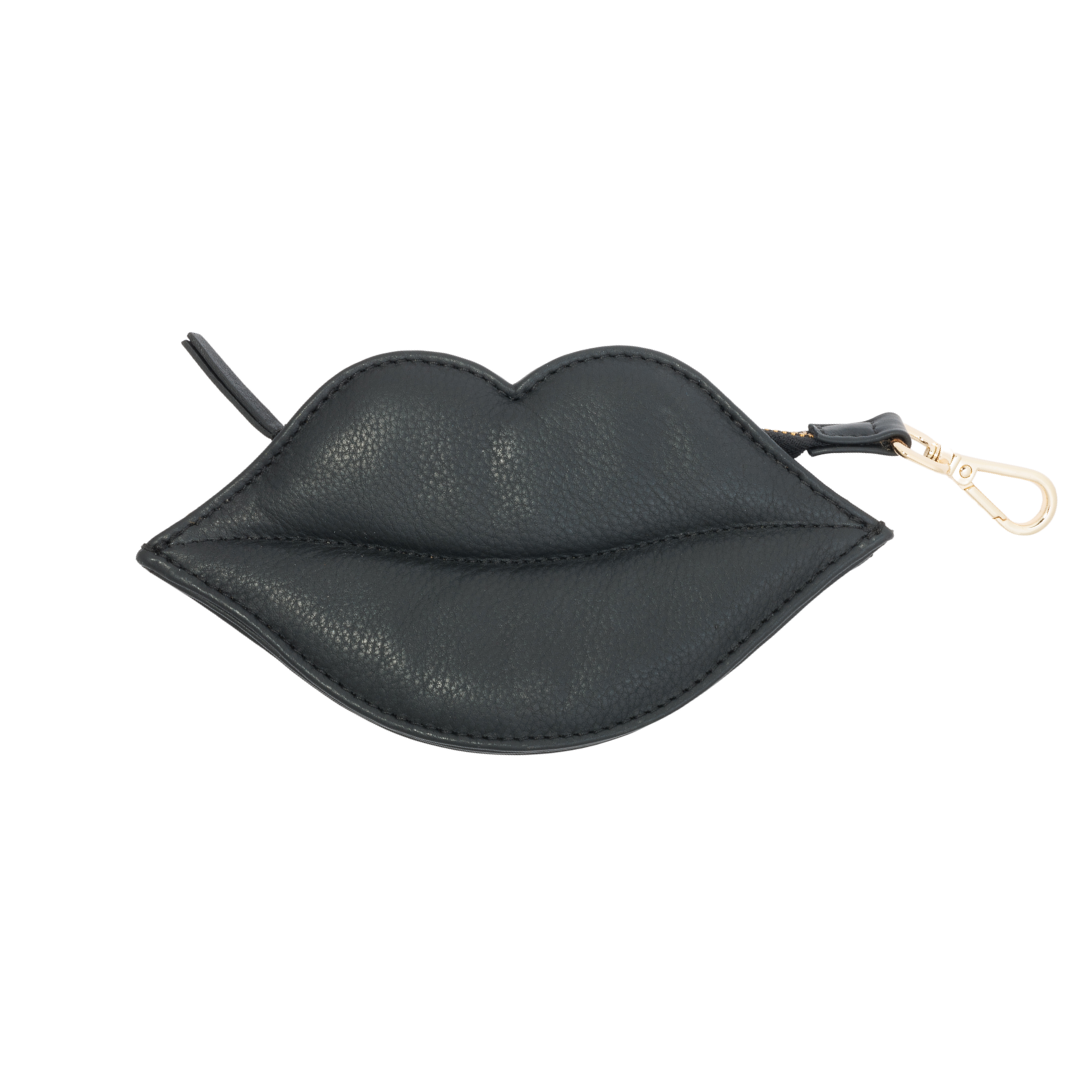 Poop bag holder “Kiss” made of pink leather