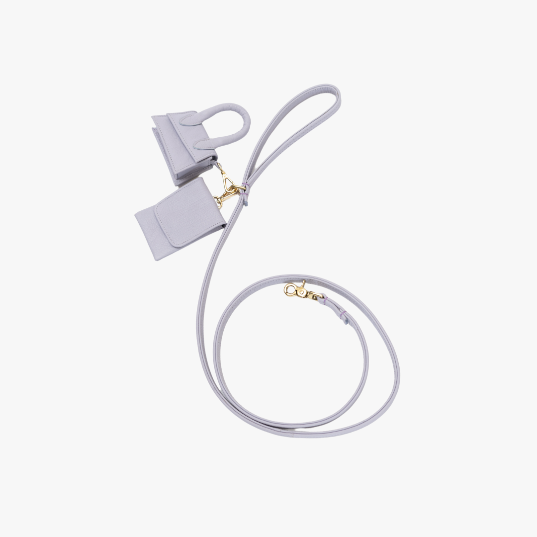 Dog leash with brass finish - Classic - Lilac Purple