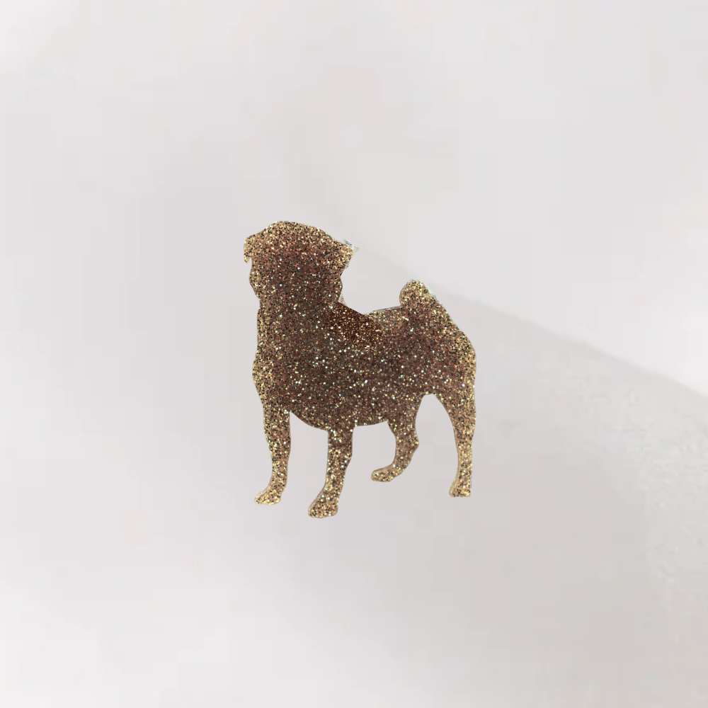 Luxe Glitter Kersthanger Mopshond | The Dog Musthaves