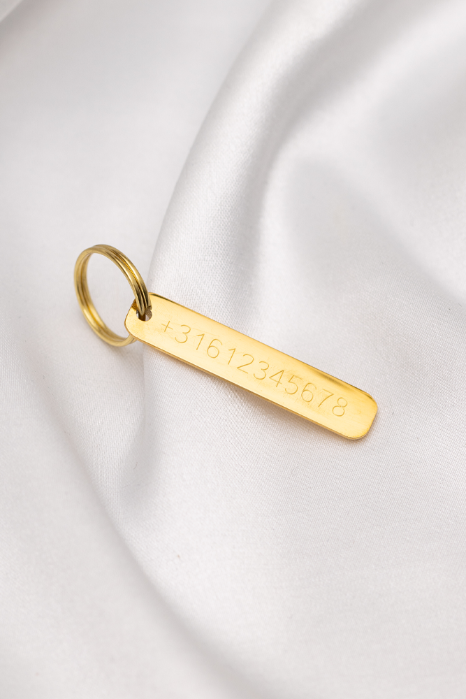 Dog tag gold with name - TOMMY