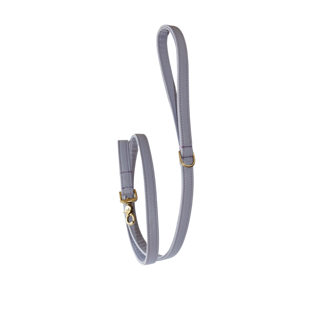 Dog leash with brass finish - Classic - Lilac Purple