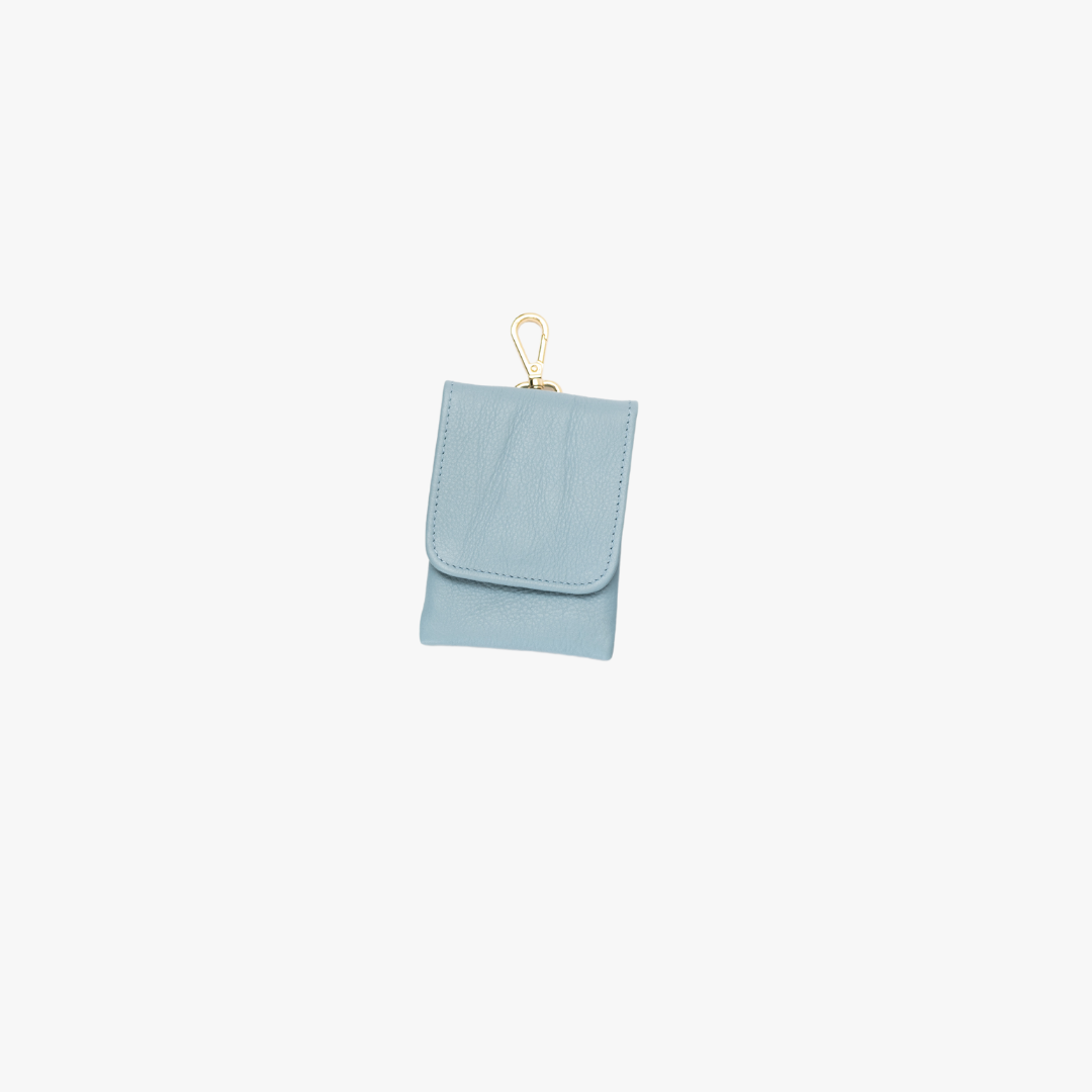 Pooch leather | Stylish Reward Bag for Dog Treats and Poop Bags - Light Blue