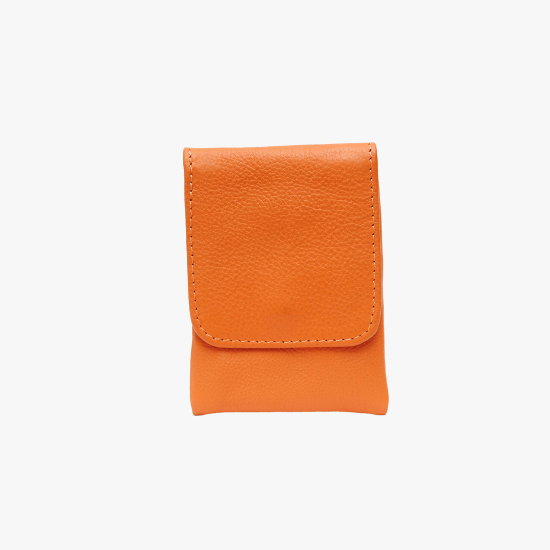 Pooch Leather | Stylish Treat Bag for Dog Biscuits and Poop Bags - Orange