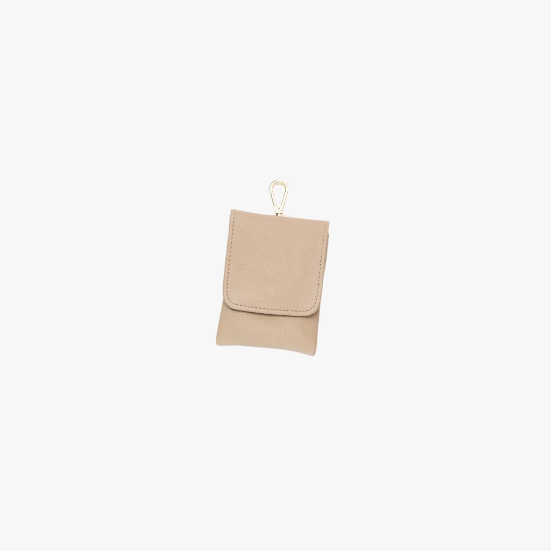 Pooch leather | Stylish Reward Bag for Dog Biscuits and Poo Bags - Sand / Taupe