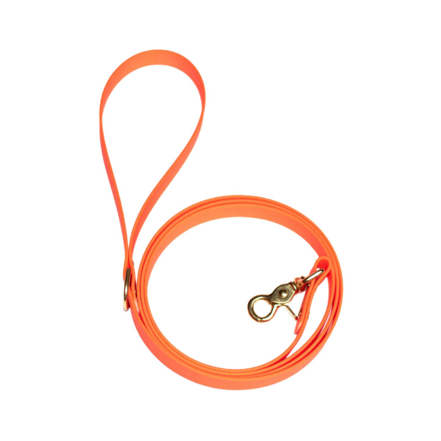 Hondenriem Waterproof Webbing 180 cm lang - Neon oranje