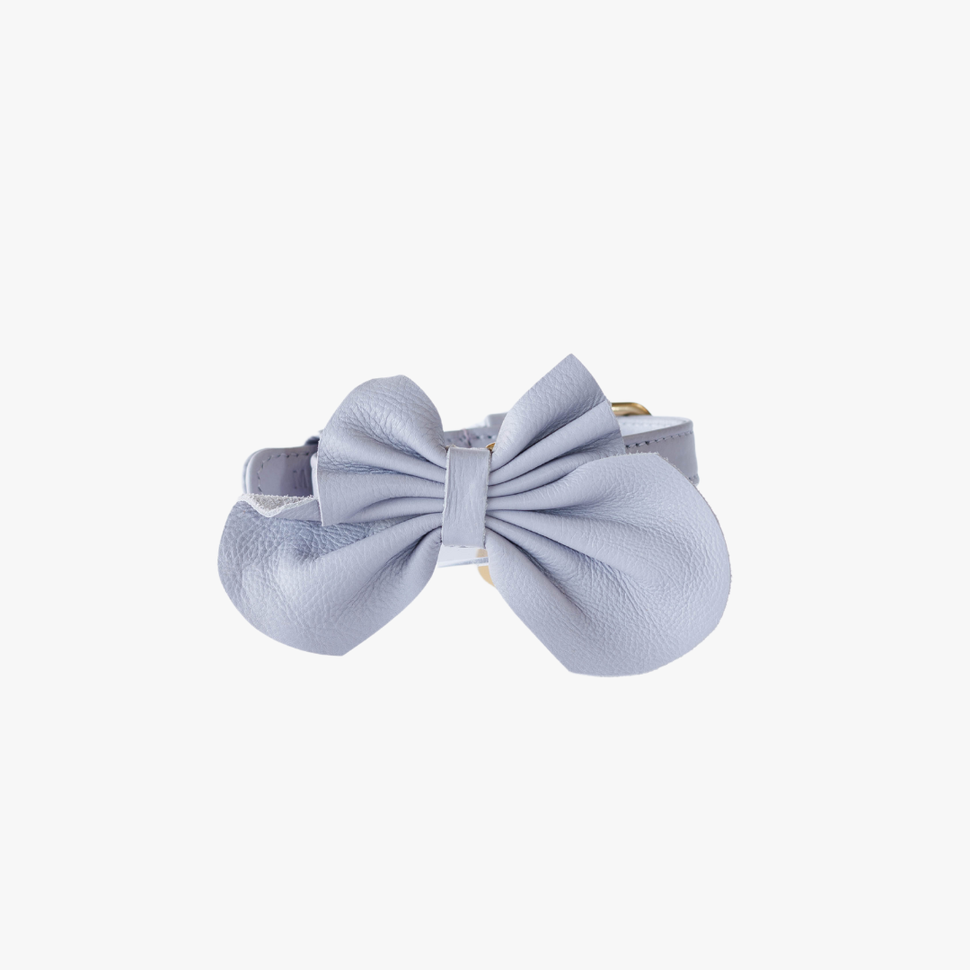 Luxury Leather Bow Tie for Dogs - Lilac Purple