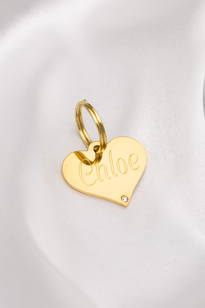 Dog tag gold with name - Chloe