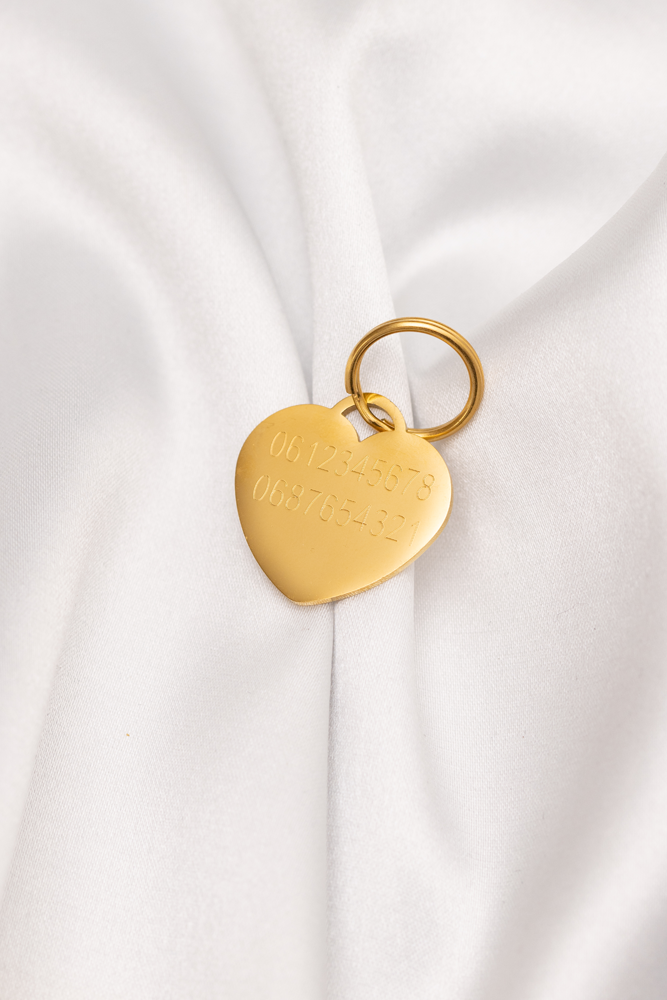 Gold heart dog sales tag