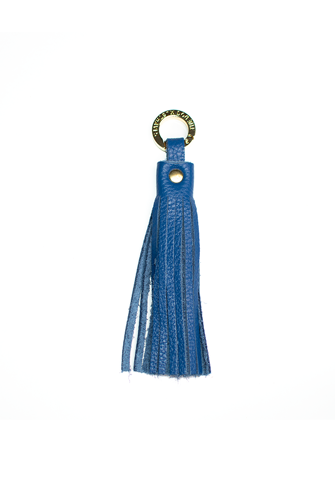Tassel for dog leash or bunch of keys - Cobalt blue