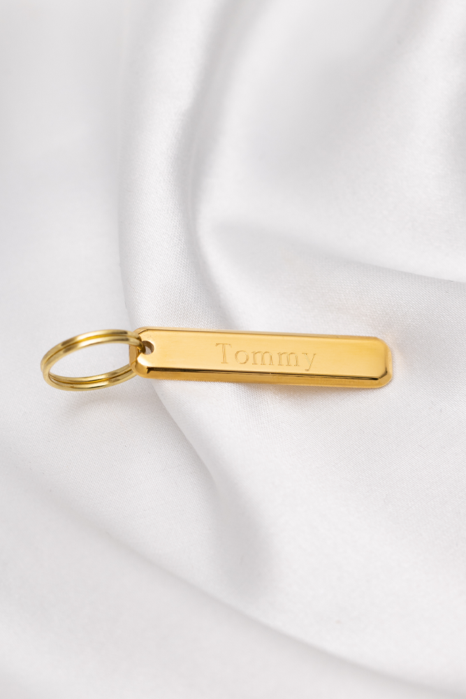 Dog tag gold with name - TOMMY